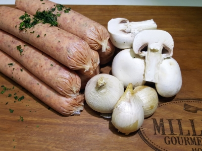 Garlic & Mushroom Beef Sausages